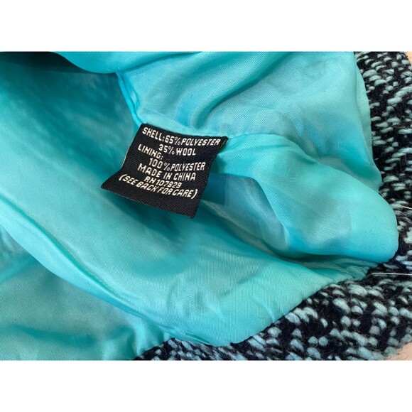 Ambition Blazer Jacket Women's size L Multi Tweed Wool Blend Large Button Front - Picture 13 of 14